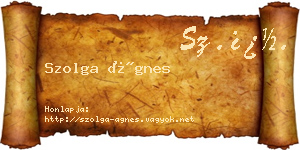 Szolga Ágnes névjegykártya